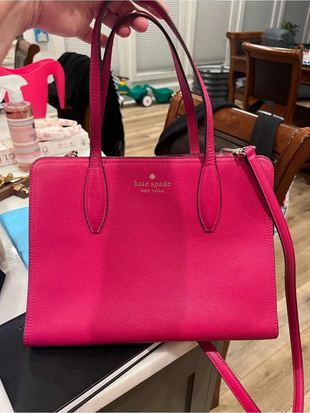 kate spade Hot Pink Pebbled Leather Satchel